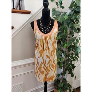 Unique Women's Brown Polyester Round Neck Sleeveless Knee Length Dress Size M